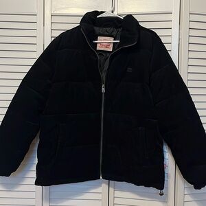 Levi black corduroy puffer jacket Sz L great condition!